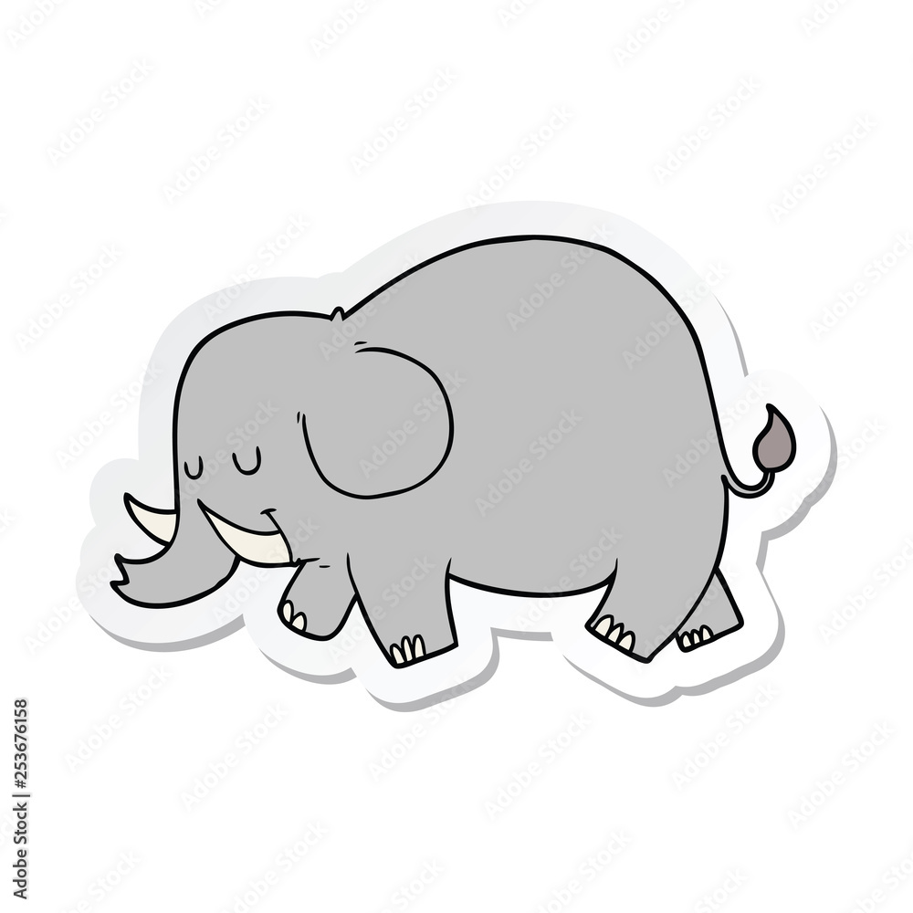 sticker of a cartoon elephant