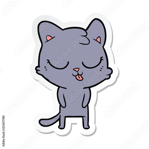 sticker of a cartoon cat