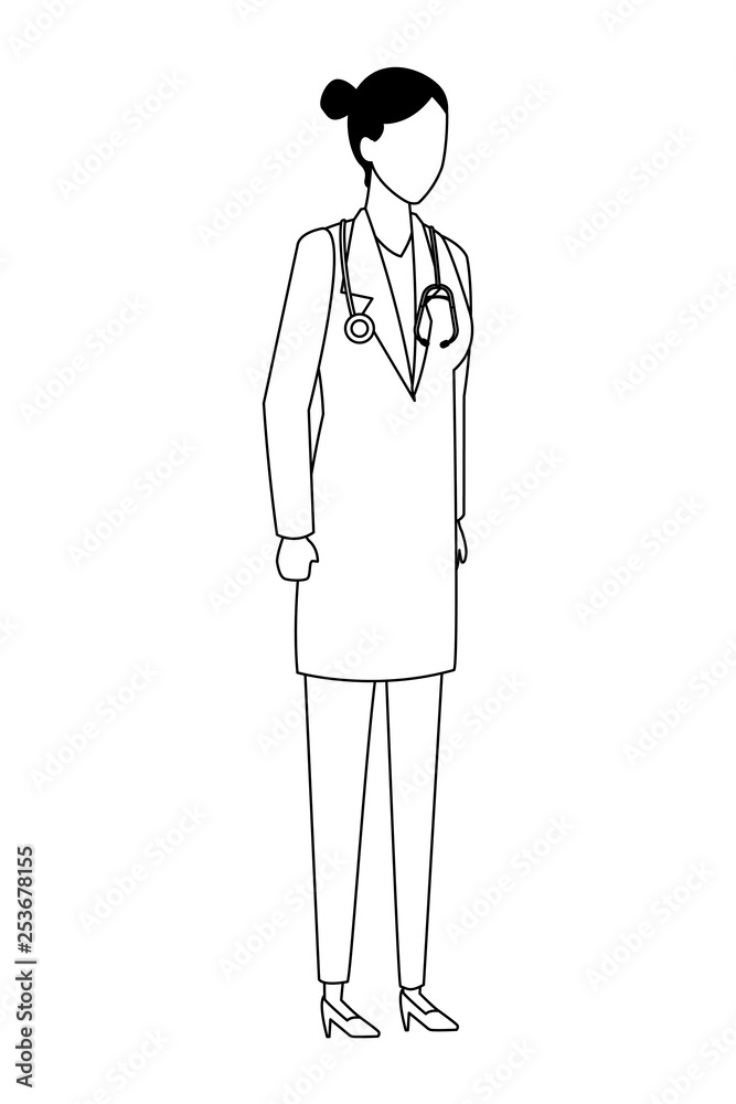 doctor Jobs and professions avatar in black and white