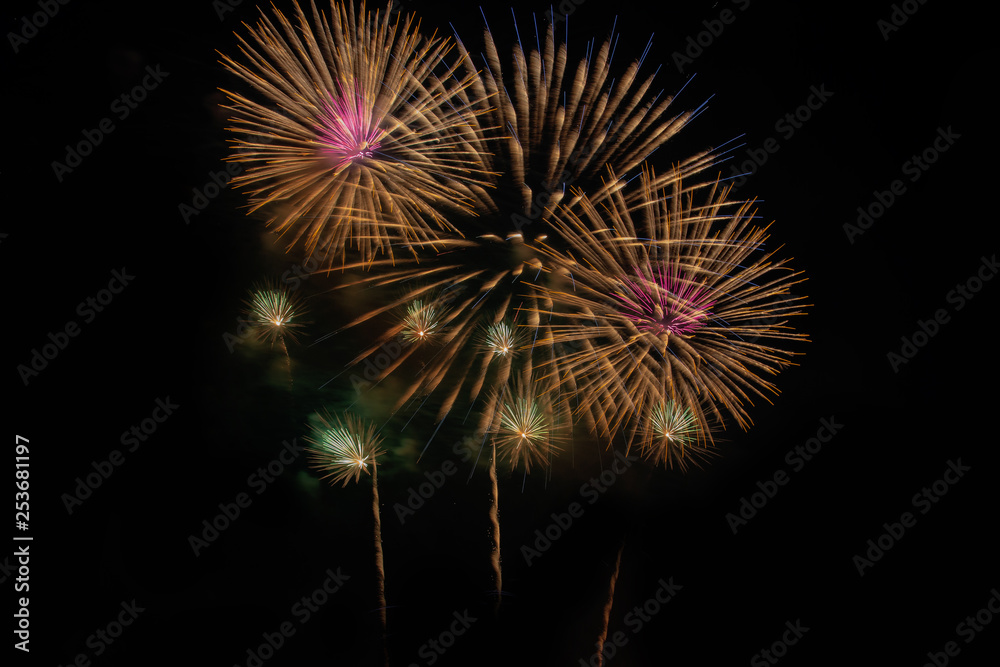 Fireworks Celebration at night. Fireworks Celebration at night.