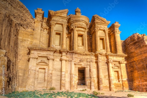 Monastery tomb in Petra, Jordan photo