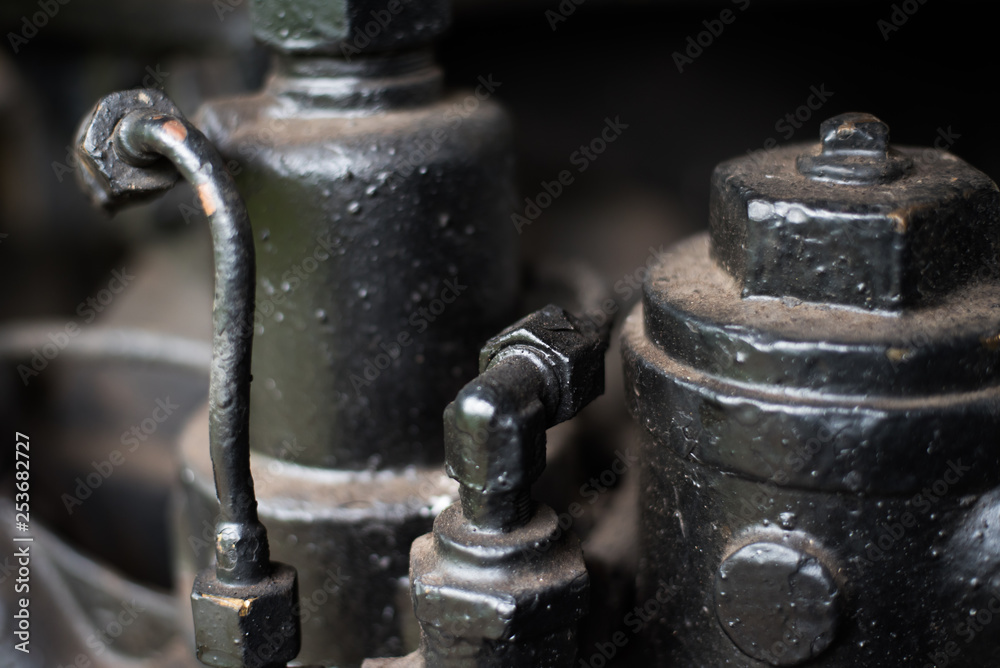 Close Up of Antique Metal Engine Parts Close Up of Antique Metal Engine Parts