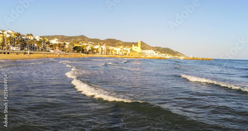 Photography Aerial view of waves in the mediterranean sea