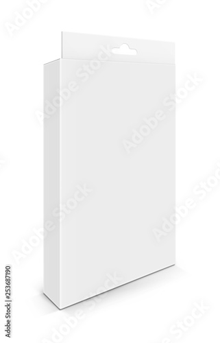 white paper cardboard cosmetic box isolated on white background