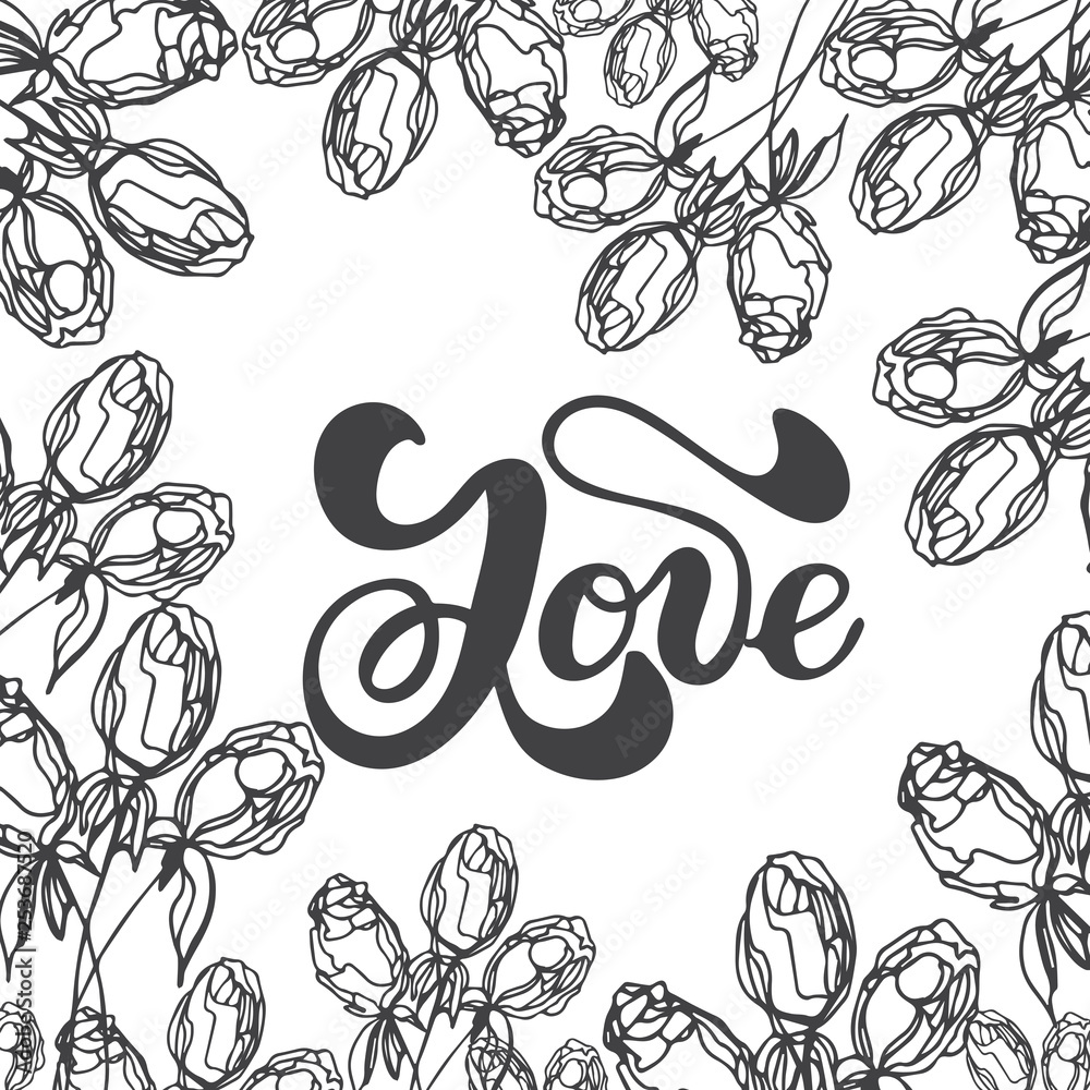 Vector illustration with floral frames, for invitations, cards, banners.Drawing and sketch with black and white line-art Vector illustration with floral frames, for invitations, cards, banners.Drawing and sketch with black and white line-art