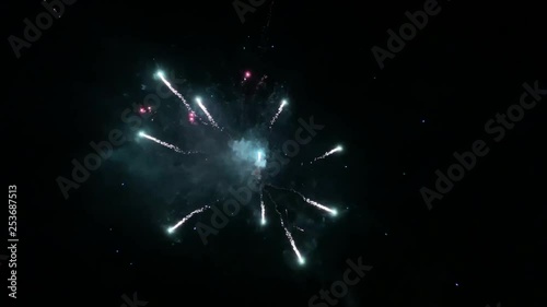 Real fireworks filmed in slow motion photo