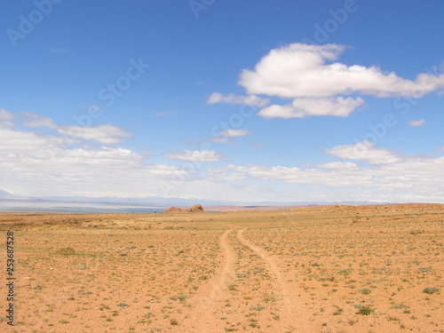 Mongolian natural landscapes surrounded by mountains and rocks.