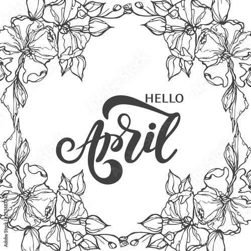 Vector illustration with floral frames, for invitations, cards, banners.Drawing and sketch with black and white line-art