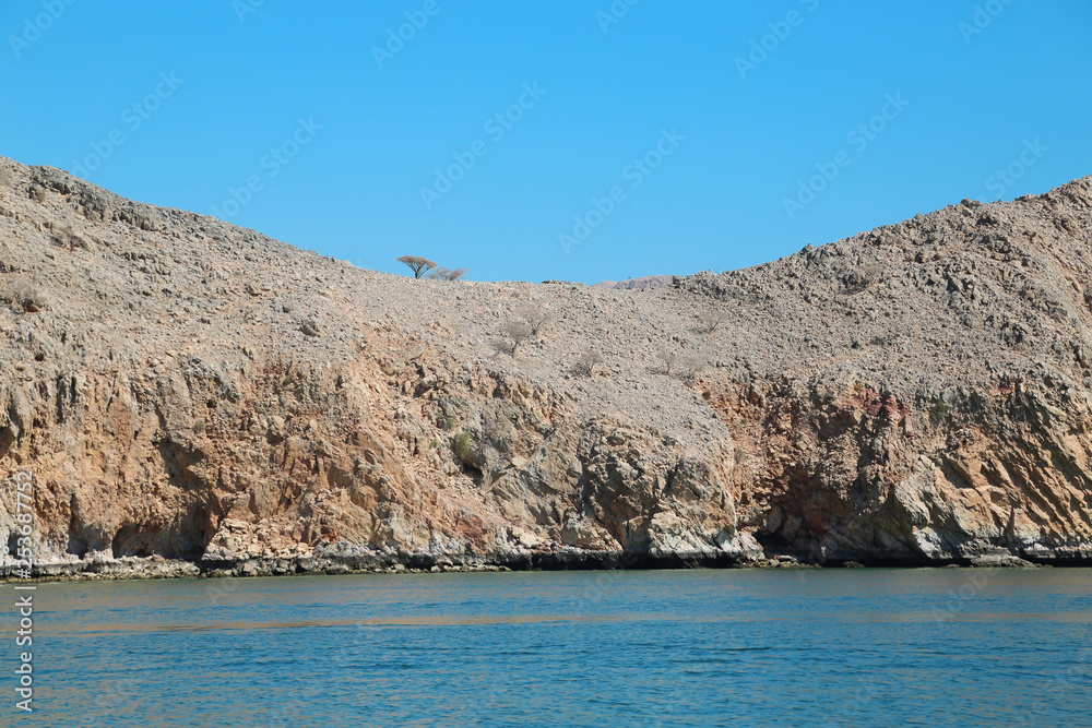 Sultanate of Oman, Musandam peninsula, Gulf of Oman, rocky coast