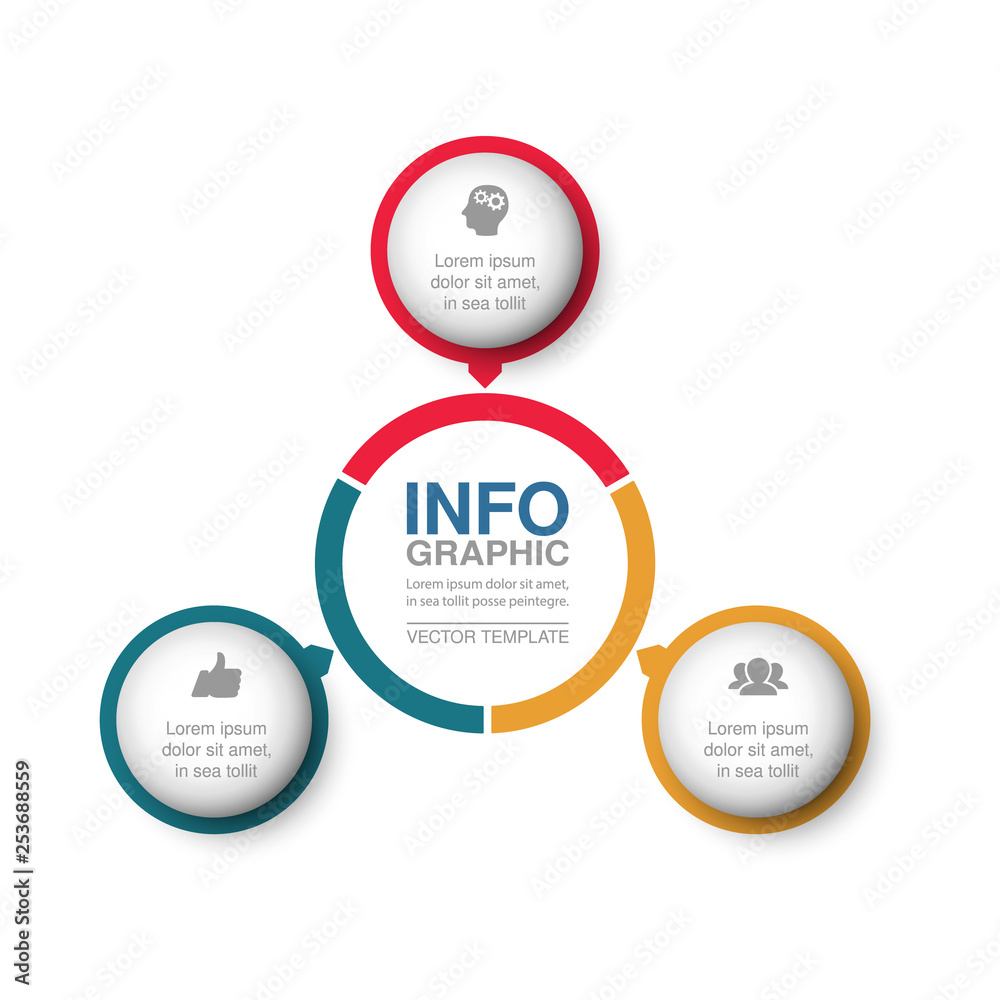 Vector infographic template for  diagram, graph, presentation, chart, business concept with 3 options.