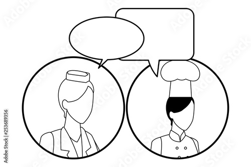 Jobs and professions avatar in black and white