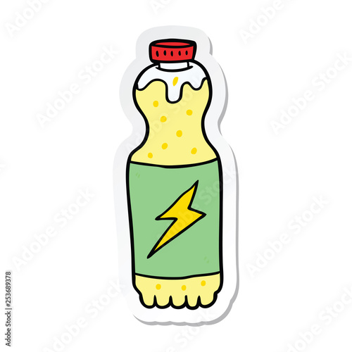 sticker of a cartoon soda bottle