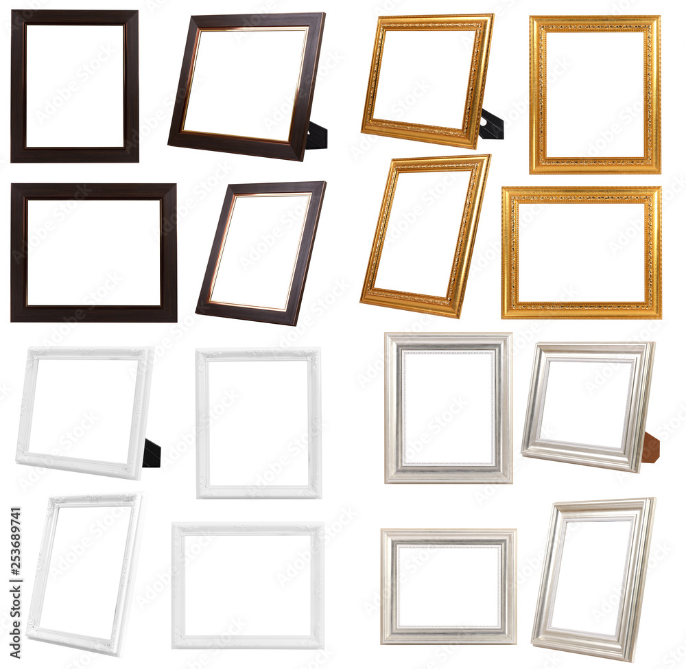 Multiple of Brown Wood Frame ISOLATED on White Background. Multiple of Brown Wood Frame ISOLATED on White Background.