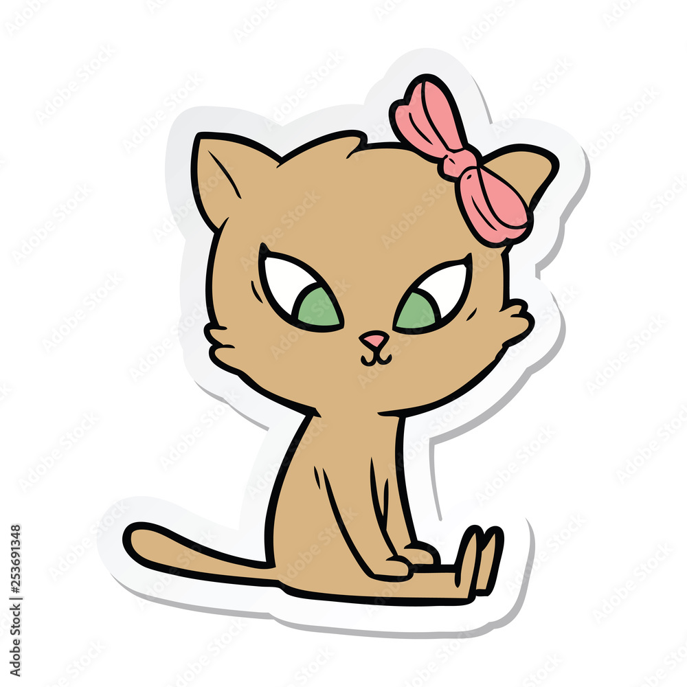 Fototapeta premium sticker of a cartoon cat