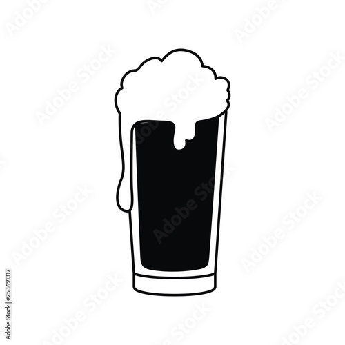 beer with foam isolated icon