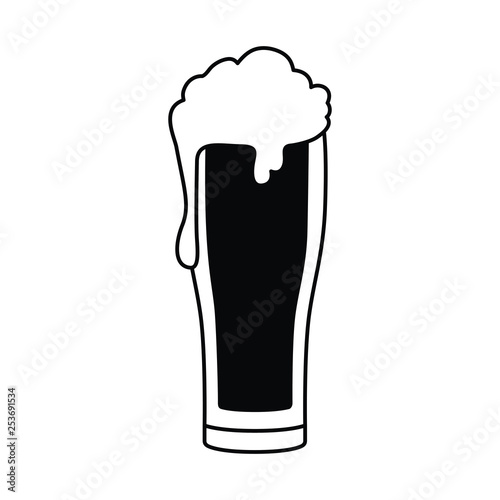 beer with foam isolated icon