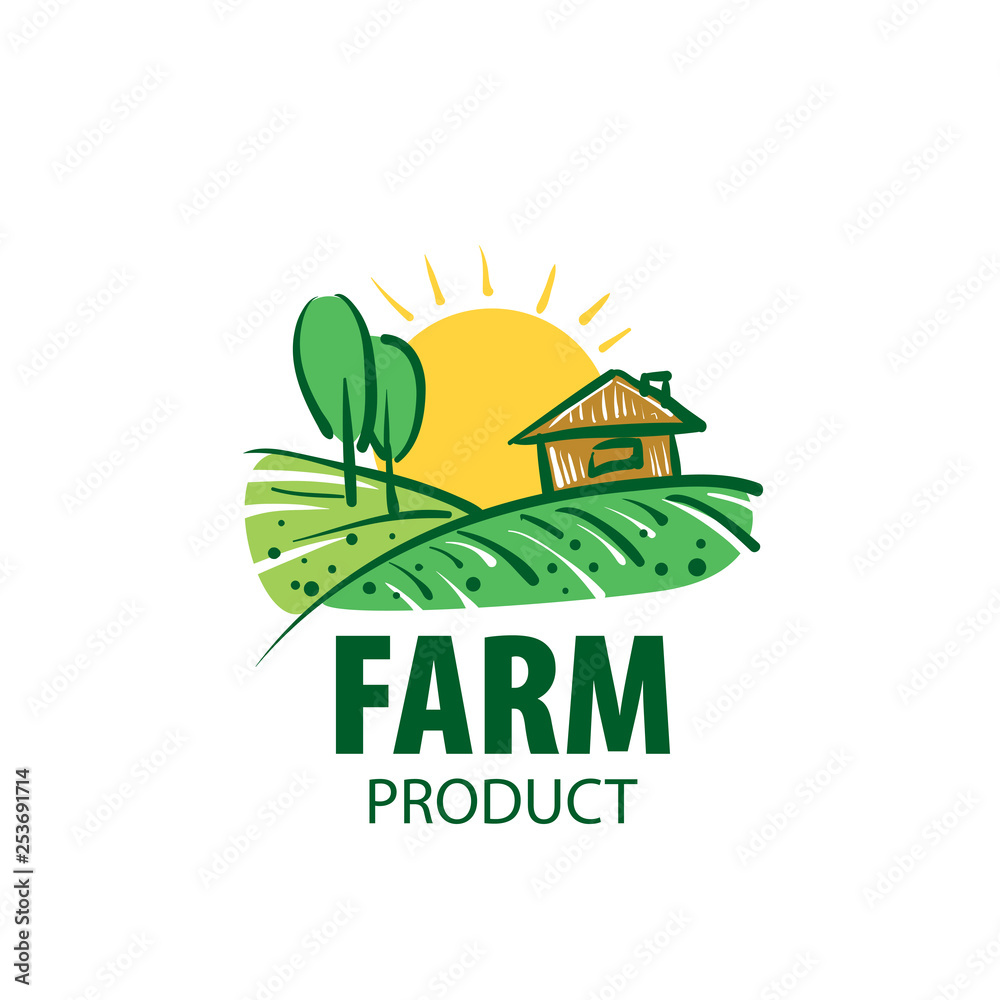 Fototapeta premium Logo with the image of the field for farms. Vector illustration