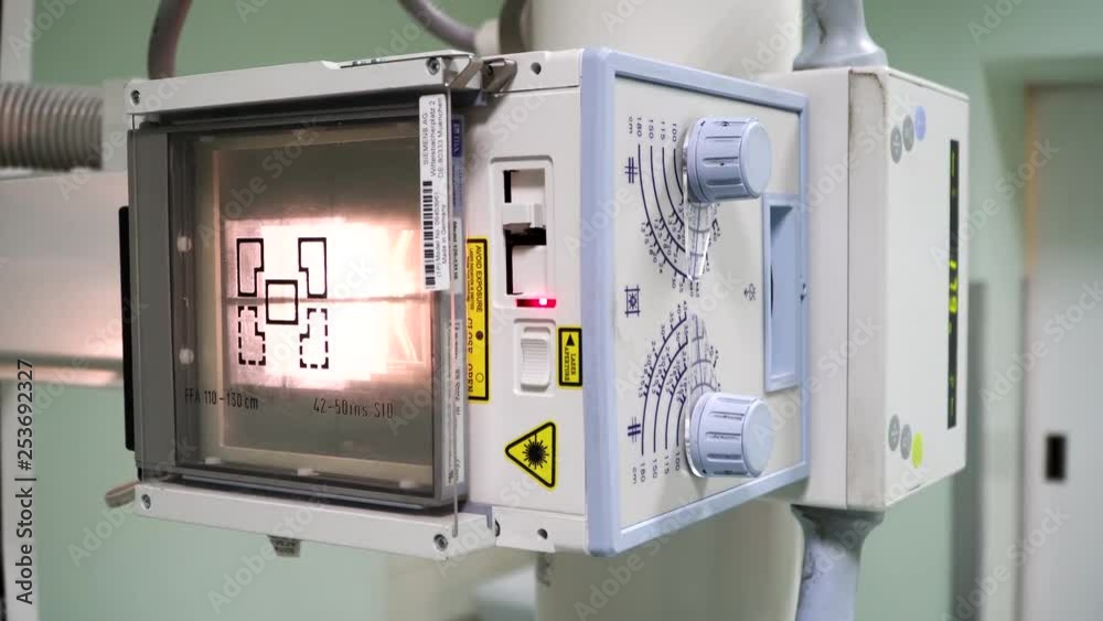 Medical Xray active machine control panel with regulator knobs in a