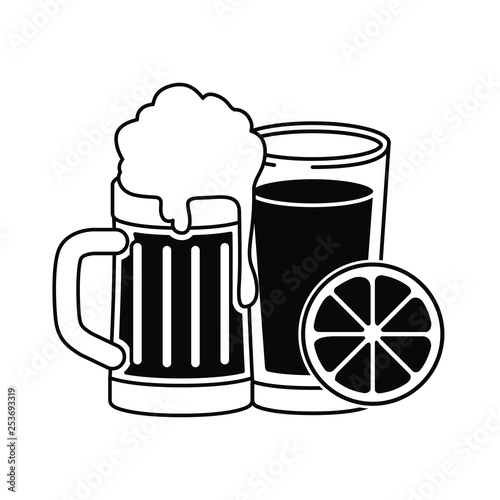 beer with foam isolated icon