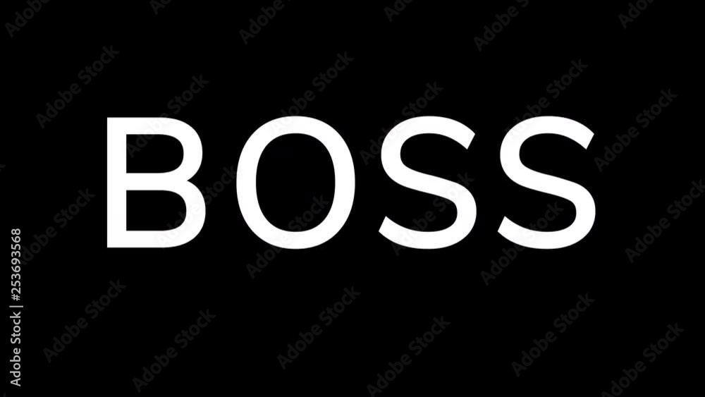 From the Glitch effect arises text BOSS. Then the TV turns off. Alpha channel Premultiplied - Matted with color black From the Glitch effect arises text BOSS. Then the TV turns off. Alpha channel Premultiplied - Matted with color black