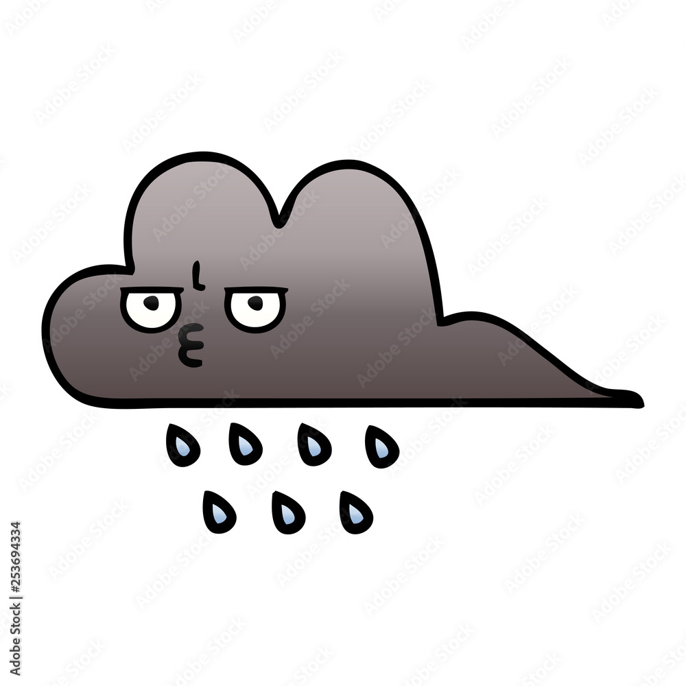 gradient shaded cartoon storm rain cloud gradient shaded cartoon storm rain cloud