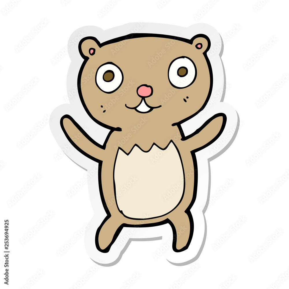 Naklejka premium sticker of a cartoon teddy bear