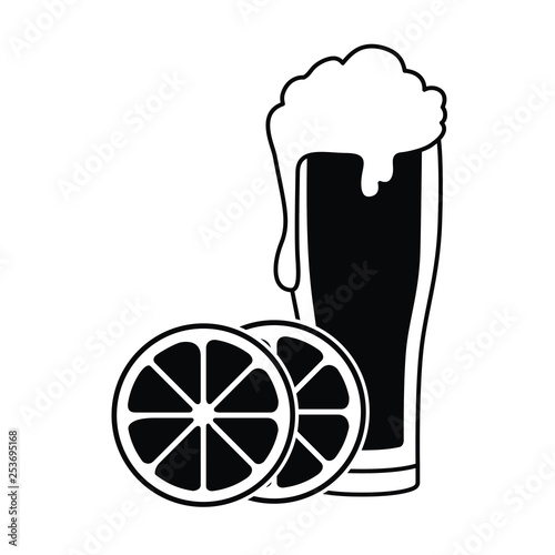 beer with foam isolated icon