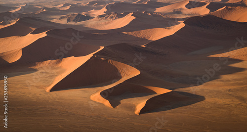 sunrise  aerial  desert dunes  Sussusvlei