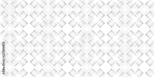 3d rendering. seamless modern soft light white square grid pattern wall background.