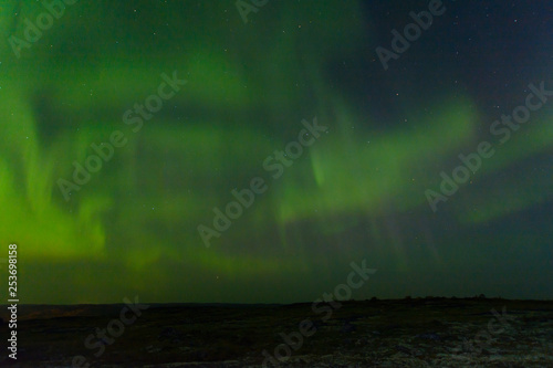 Northern lights in the sky, aurora. © Moroshka