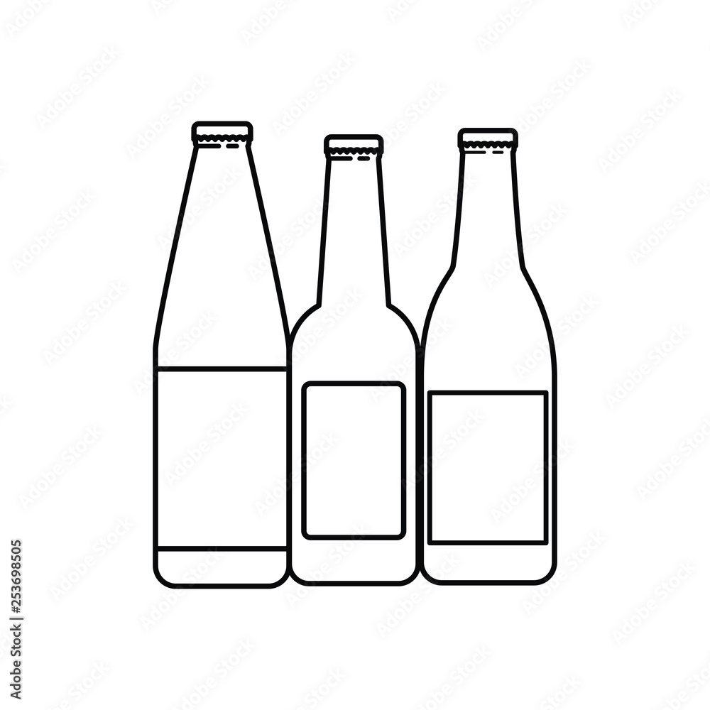 beer bottles isolated icon beer bottles isolated icon