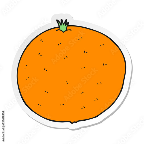 sticker of a cartoon orange