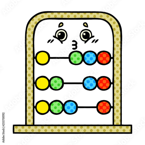 comic book style cartoon abacus