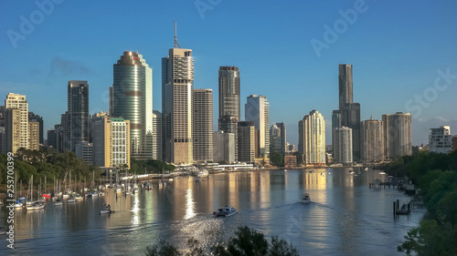 morning view of the city of brisbane from kangaroo point © chris