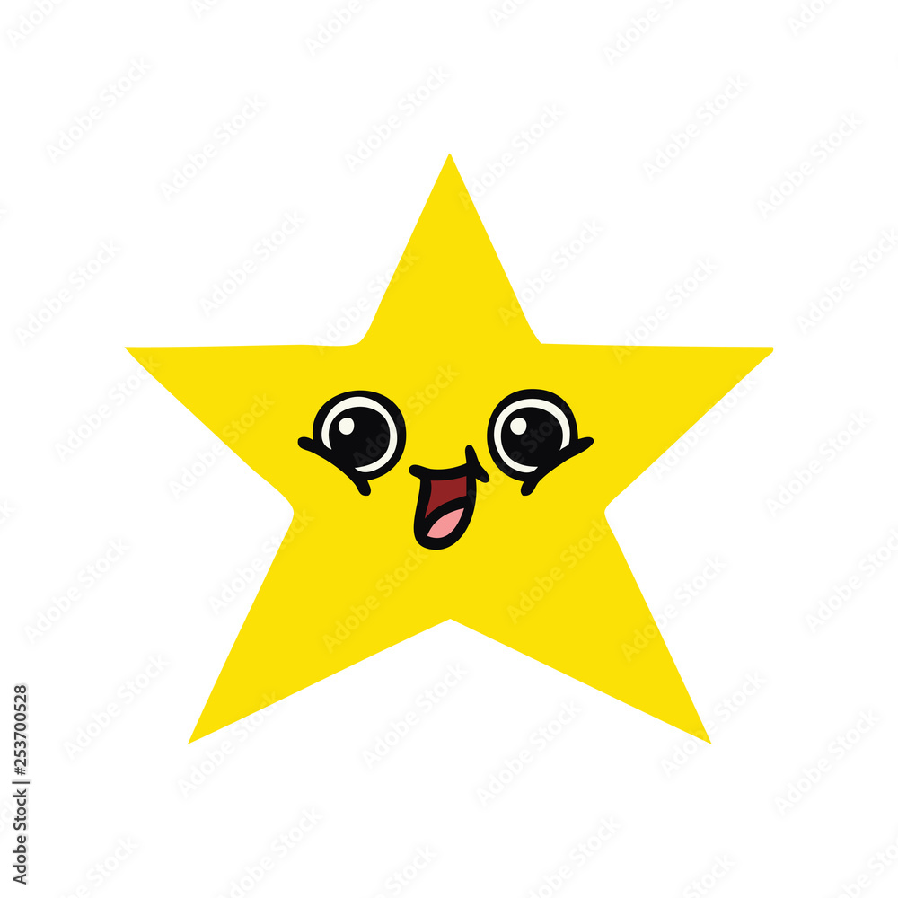 flat color retro cartoon gold star flat color retro cartoon gold star