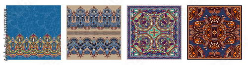 Traditional ornamental floral paisley bandanna