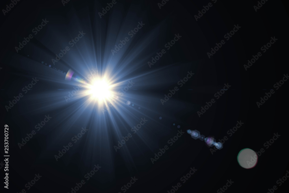 Fototapeta premium Abstract of sun with flare. natural background with lights and sunshine wallpaper.