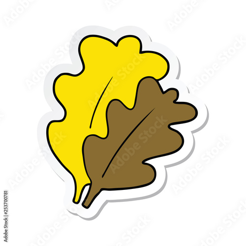 sticker of a fall leaves cartoon