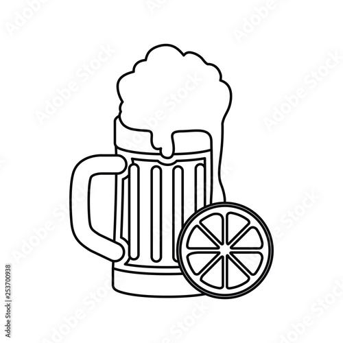 beer with foam isolated icon