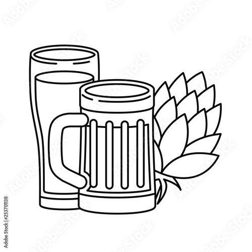 glass with beer isolated icon