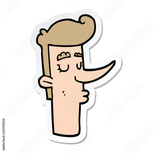 sticker of a cartoon arrogant man