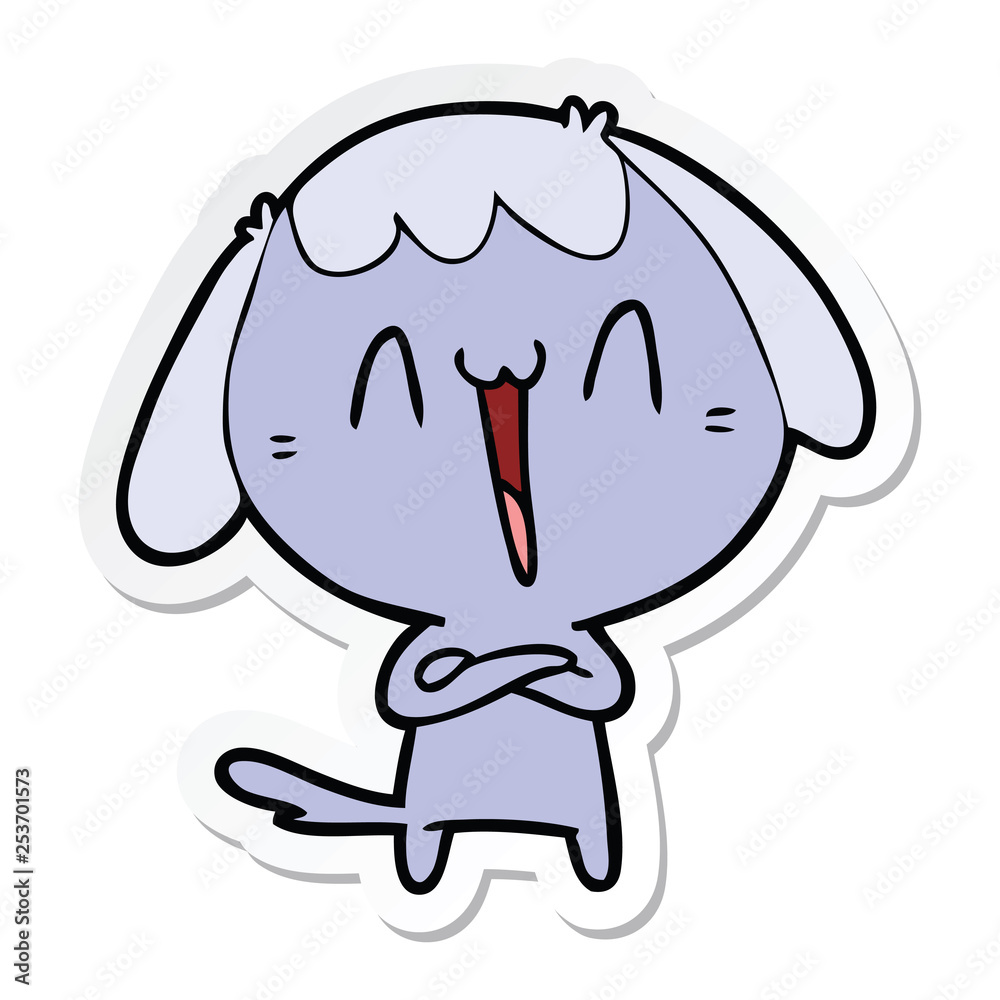 Obraz premium sticker of a cute cartoon dog