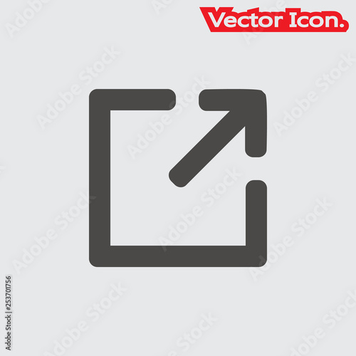 External Link icon isolated sign symbol and flat style for app, web and digital design. Vector illustration.