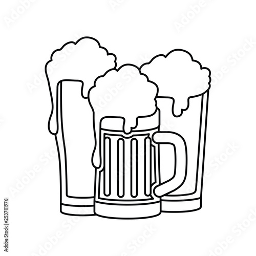 beer with foam isolated icon