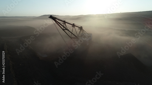 Coal mining in open pit