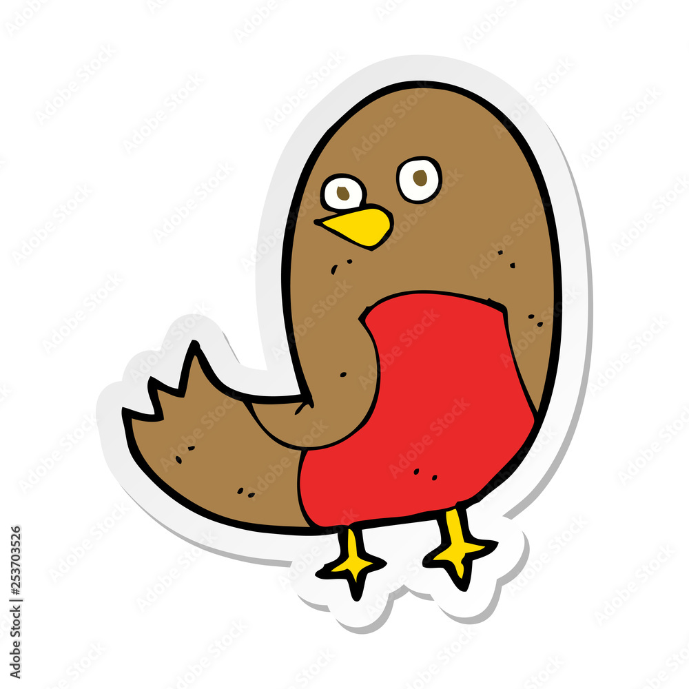 Fototapeta premium sticker of a cartoon robin
