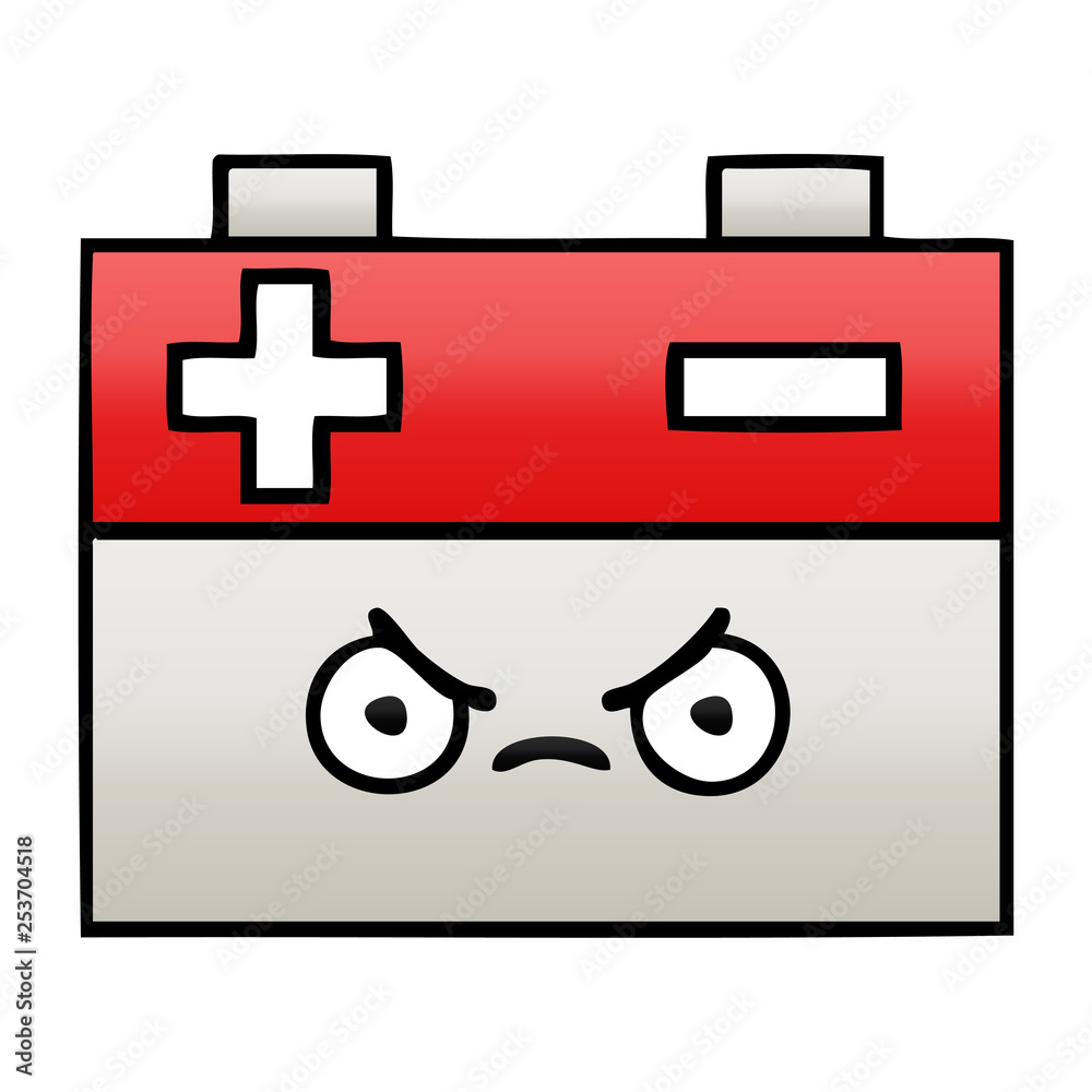 Obraz premium gradient shaded cartoon car battery