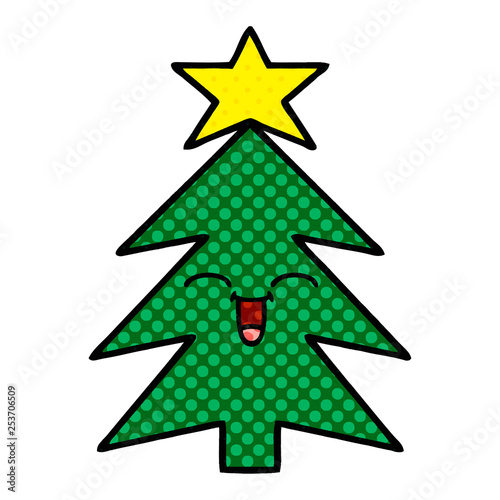 comic book style cartoon christmas tree