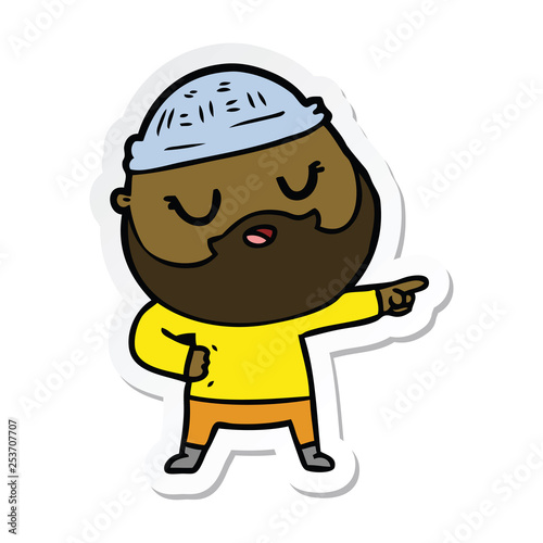 sticker of a cartoon man with beard