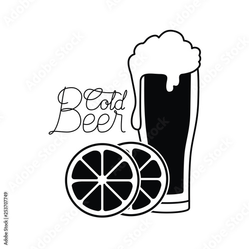 cold beer label isolated icon